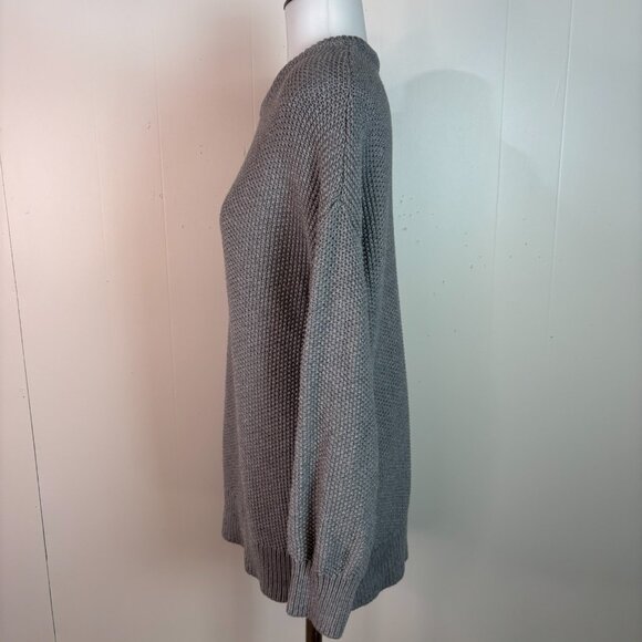 Old Navy Sweater Medium Gray Crew Neck 100% Cotton Long Sleeve Pullover Women's - Picture 4 of 8